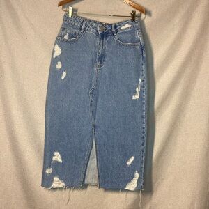 ZARA Denim MIDI Skirt. Size S